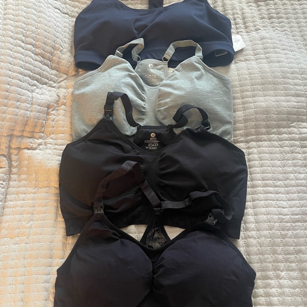 Lot of 4 nursing sports bras-Gap and Kindred Bravely XL